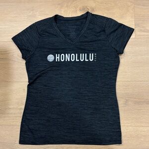 Women's Honolulu Black V-Neck Top